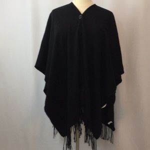 Ellos black fringe wrap/shawl. One size 18-24